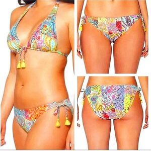 Bleu Rod Beattie triangle Bikini Top & Hipster Tie String bikini bottom size 12